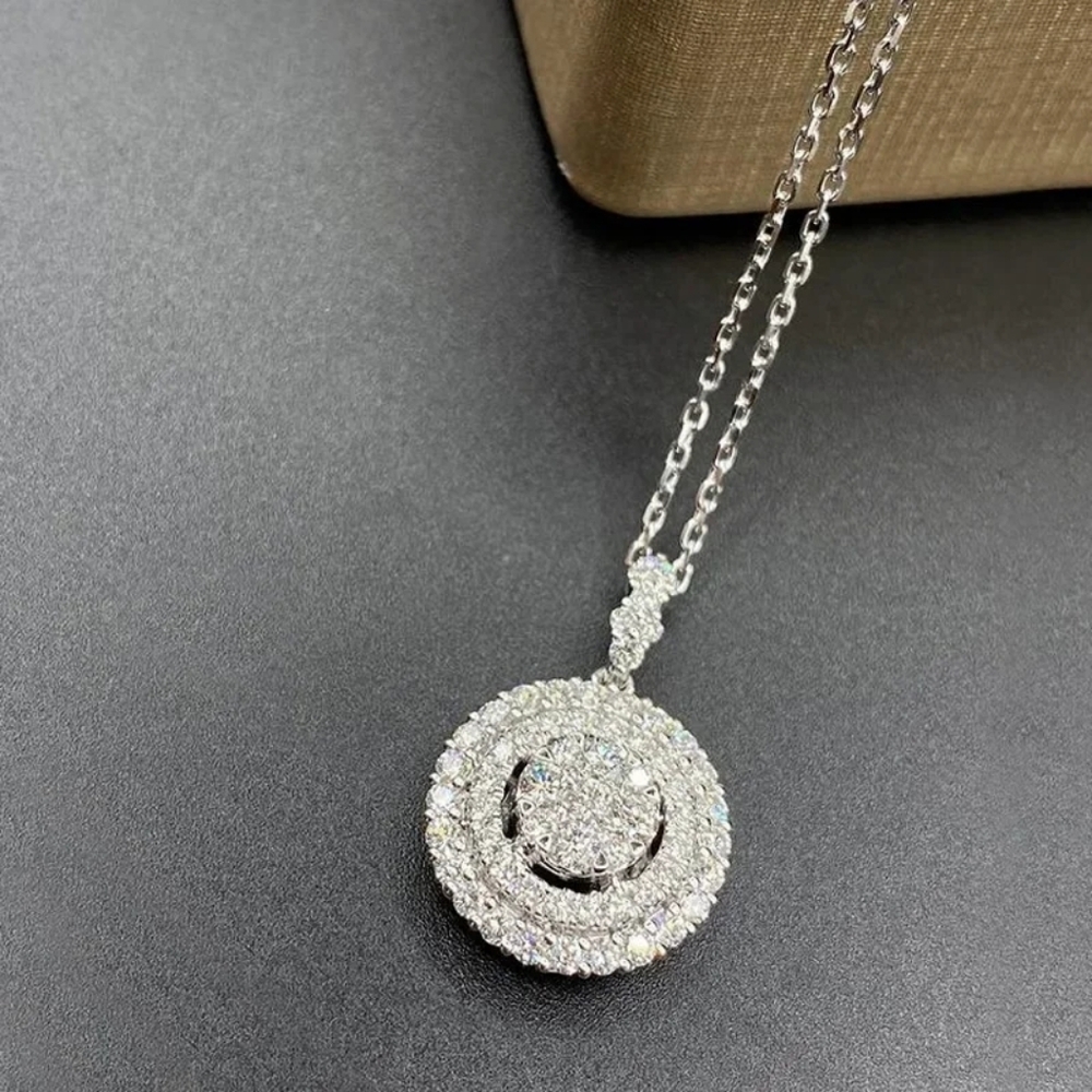 Gold plated diamond necklace - Picture 6 of 6